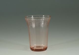 Vintage Jeannette Glass Company Pink Cherry Blossom Flat Juice Tumbler C.  1935