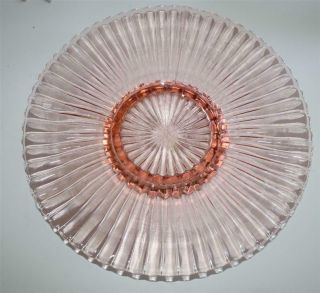 Pink Depression Glass Petticoat W/bubble Feet,  Anchor Hocking Cake Plate 12.  25 "