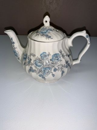 Vintage Sadler England Teapot Springtime Blue Floral