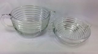 Anchor Hocking Clear Glass Manhattan Ribbed Bowls With Handles Set Of Two