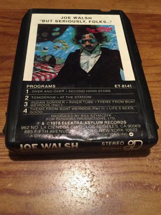 Joe Walsh/ But Seriously,  Folks 1978 Elektra Records 8 Track Tape