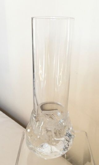 Vintage Daum France Signed Crystal Cylindrical Glass Vase