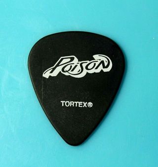 Poison // Cc Deville 2006 Tour Guitar Pick // Black/white Tortex