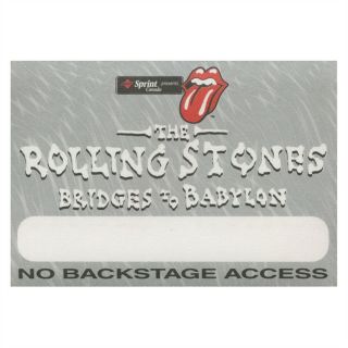Rolling Stones Authentic 1997 - 1998 Tour Backstage Pass