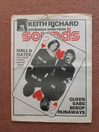 Sounds Music Newspaper January 22nd 1977 Hall And Oates And Keith Richards Cover