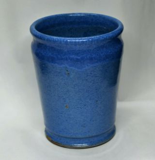 North State Pottery Blue Glaze Vase Sanford North Carolina Second Mark 1925 - 39