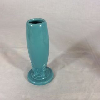 Vintage Fiesta Fiesta Ware Flower Bud Vase Turquoise Aqua Blue 6 1/8” Ex Cond