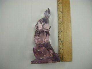 Vintage Purple Art Glass Bunny Rabbit Solid Heavy Paperweight Easter Figurine