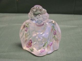 Fenton Hand Painted 95th Anniversary Qvc Exclusive Angel Figurine With Sticker