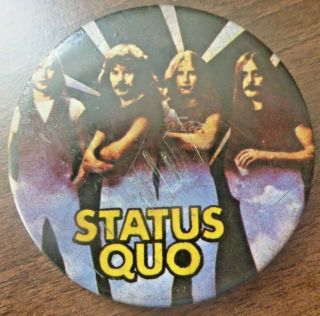 Status Quo - Large Vintage Metal Pin Badge Heavy Metal Rock Pop Music 1970s