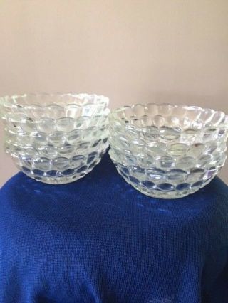 Clear Bubble Pattern Anchor Hocking Berry Dessert Cups Bowls (9)