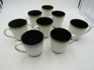 Sango Nova Black 4932 Set Of 8 Mugs