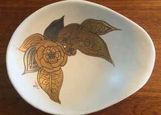 Vintage Mid Century Pottery Sascha Brastoff Flowers Bowl Signed & Numbered