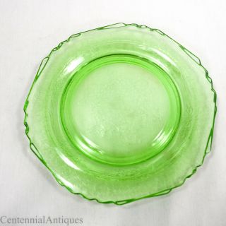 Hazel Atlas - Green Depression Glass - Florentine 1 - Salad Plates - 8.  5 