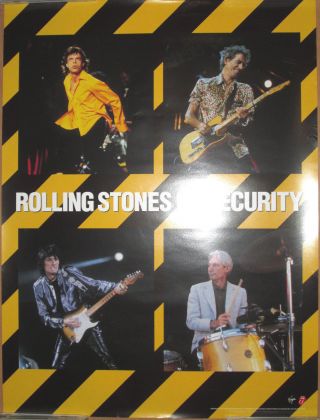 The Rolling Stones No Security,  Virgin Promotional Poster,  1998,  18x24,  Ex