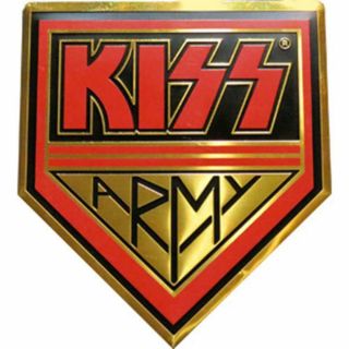 Kiss Army Gold Metal Large Sized Sticker/decal Rock Music Band Car Bumper
