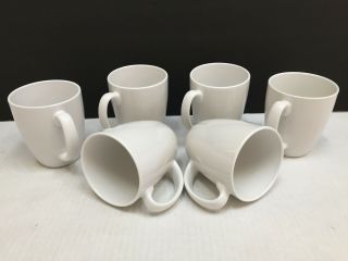 6 - Corning Corelle - Stoneware Winter Frost White Coffee Mugs / Cups