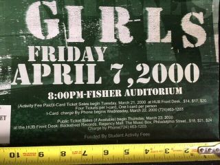 A9189 4/7/00 Indigo Girls Concert Poster April 7th 2000 12 