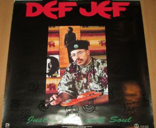 Def Jef Poet With Soul,  Orig Island Promtional Poster,  1989,  24x24,  Vg,  Hip - Hop