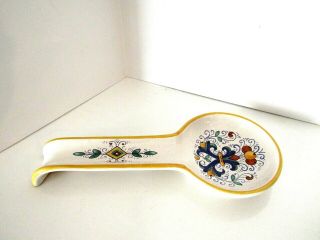 Nova Deruta Spoon Rest Made In Italy Ceramic Hand Painted 11 " Long