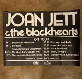 Joan Jett & The Blackhearts Vintage Concert Poster Germany