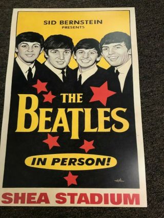 The Beatles 1965 Shea Stadium Cardstock Concert Poster 12 " X 18 "