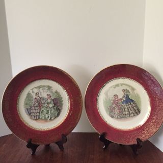 Vtg Set Of 2 Imperial Salem China Co 11” Plates