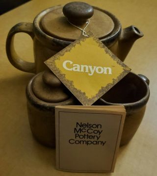 Vintage Nelson Mccoy Pottery Company Canyon Tea Set 1418