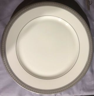 Mikasa Palatial Platinum Dinner Plates Fine China.  10 ¾” Set Of 4.