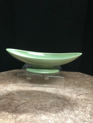 Vtg 13 - 3/4 " Red Wing Art Pottery Oval Fruit / Console Bowl Green M - 5032