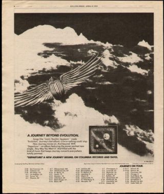 1980 Journey " Departure " Album & Tour Promo Ad