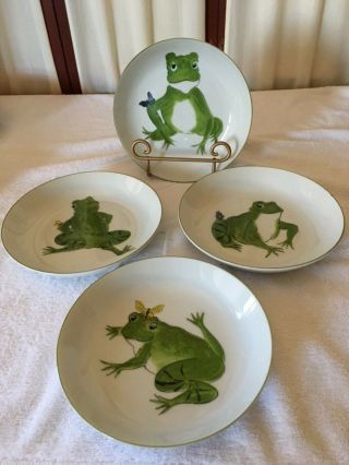 Frolicking Frogs Soup Bowls Set Of 4 By Taste Seller Sigma Japan (ni)