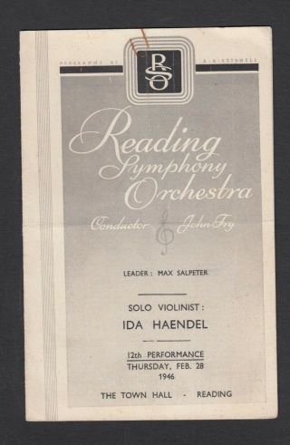 Reading Symphony Orchestra 1946 Ida Haendel,  Mendelssohn Berkshire Jx875