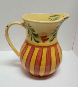 Southern Living At Home Gail Pittman Siena 48 Oz Pitcher 7 - 3/4 " Tall Red Yellow