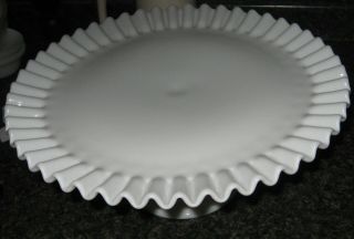 Fenton ?milk Glass Hobnail 12 1/2 " Footed Cake Plate Stand