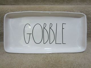 2017 Rae Dunn Thanksgiving Gobble Large Ceramic Platter Tray