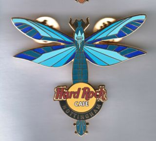 Hard Rock Cafe Pin: Nottingham Dragonfly In Blues Le250