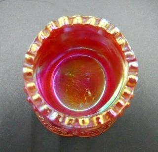 RARE VINTAGE VOGELSONG RED AMBERINA IRIDESCENT GLASS TOOTHPICK HOLDER 3