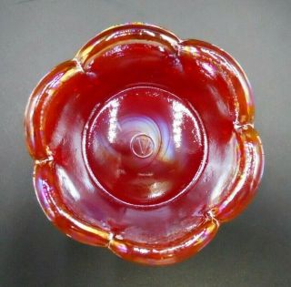 RARE VINTAGE VOGELSONG RED AMBERINA IRIDESCENT GLASS TOOTHPICK HOLDER 4