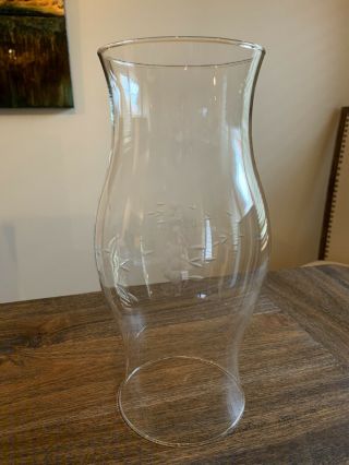Princess House Heritage Crystal Glass Hurricane Candle Lamp Shade Globe 11.  5”