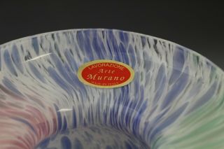 Vintage Lavorazione Murano Italian Art Glass Pink Blue Bulbous Vase 5