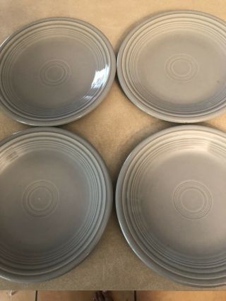 Fiesta Grey Gray Pearl 7 1/4 " Plate Fiestaware Hlc Usa Retired Color Set Of 4