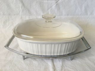 Corning Ware F - 2 - B French White 2.  5 Quart (2.  8 Liter) Oval Casserole Dish W/ Lid