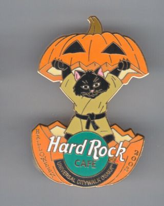 Hard Rock Cafe Pin: Uc Osaka 2003 Halloween Jack - O - Lantern & Black Cat Le300