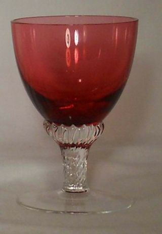 Borgfeldt Crystal Lisa Cranberry Non - Optic Pattern Cordial Glass - 3 - 1/8 "