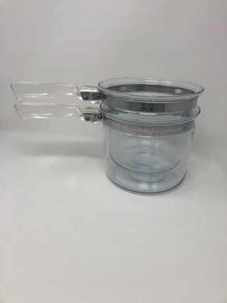 Vintage Pyrex Glass Flameware 1 - 1/2 Qt.  Double Boiler 6283 No Lid