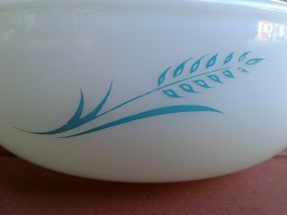 Vintage Pyrex 023 Aqua Blue Wheat 1.  5 Qt.  With Domed Lid 1950 ' s Promo Lovely 3