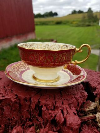 Red And Heavy Gold Paragon Teacup And Saucer Paragon Tea Cup Saucer