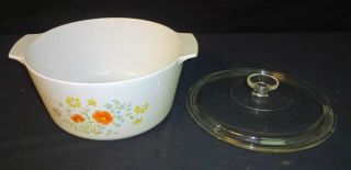 Vintage CorningWare Rangetoppers Wildflower 5 Qt Casserole with Lid 2