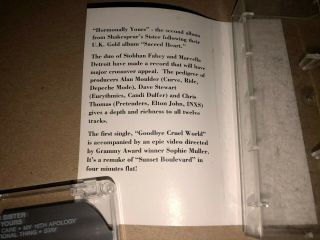 Siobhan Fahey Shakespears Sister Bananarama Rare Promo Cassette Tape No CD 4